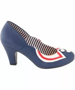 New In Banned Titanic Sailor 40's Pumps Navy Blue