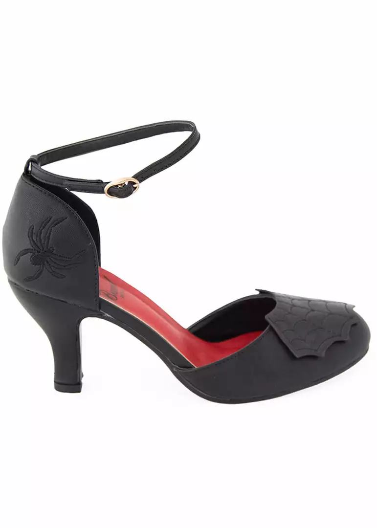Banned Femme Fatale Spiderweb 50's Pumps Black 4 Banned Femme Fatale Spiderweb 50's Pumps Black