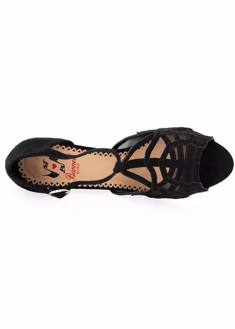 Banned Black Widow Spiderweb 50's Pumps Black New In 6 Banned Black Widow Spiderweb 50's Pumps Black New In