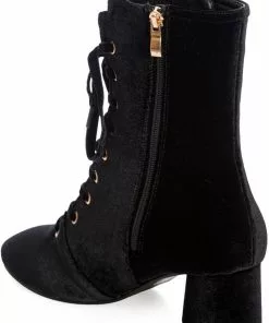 Banned It Takes Two Velvet 60's Boots Black
