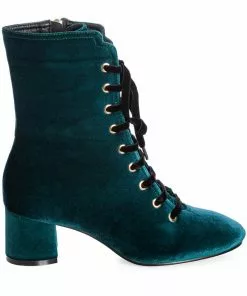 Banned It Takes Two Velvet 60's Boots Blue New In 9 Banned It Takes Two Velvet 60's Boots Blue New In