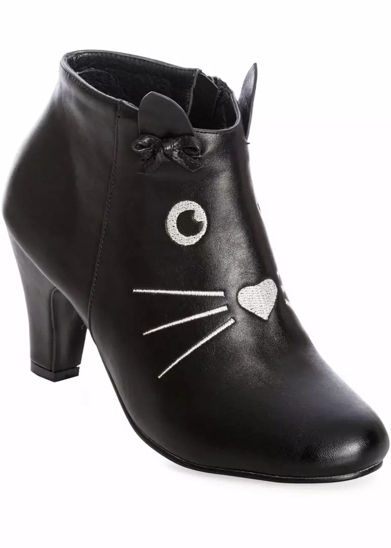 Banned Wild Thing Cat 50's Ankle Boots Black 3 Banned Wild Thing Cat 50's Ankle Boots Black