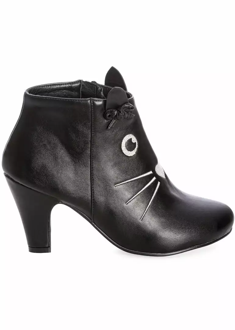 Banned Wild Thing Cat 50's Ankle Boots Black 4 Banned Wild Thing Cat 50's Ankle Boots Black
