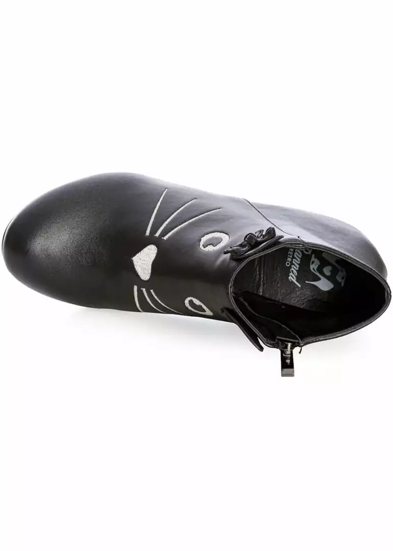 Banned Wild Thing Cat 50's Ankle Boots Black 6 Banned Wild Thing Cat 50's Ankle Boots Black