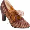 New In Banned Uptown Girl Check 40's Pumps Brown 1 New In Banned Uptown Girl Check 40's Pumps Brown
