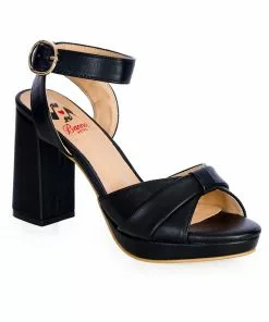 New In Banned Escapism Cameron 70's Sandals Pumps Black
