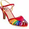 New In Banned Fantasy April Rainbow Sandals Pumps Red