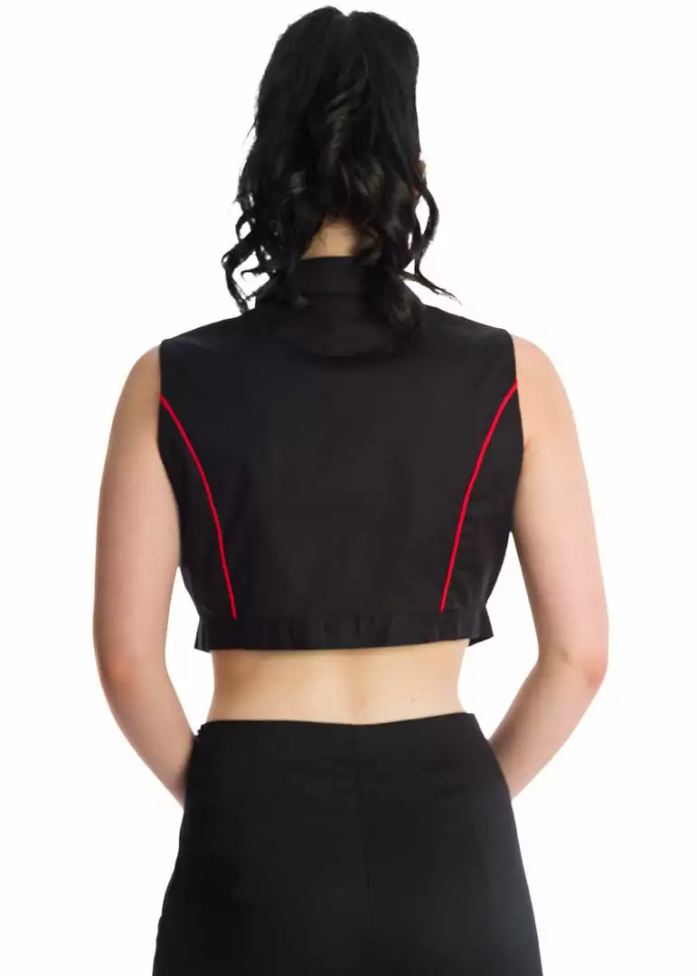 Banned Death By Skull Cherry 50's Blouse Black 4 Banned Death By Skull Cherry 50's Blouse Black