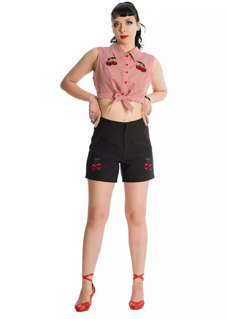 Banned Cherry Skull Up 50's Blouse Red New In 6 Banned Cherry Skull Up 50's Blouse Red New In