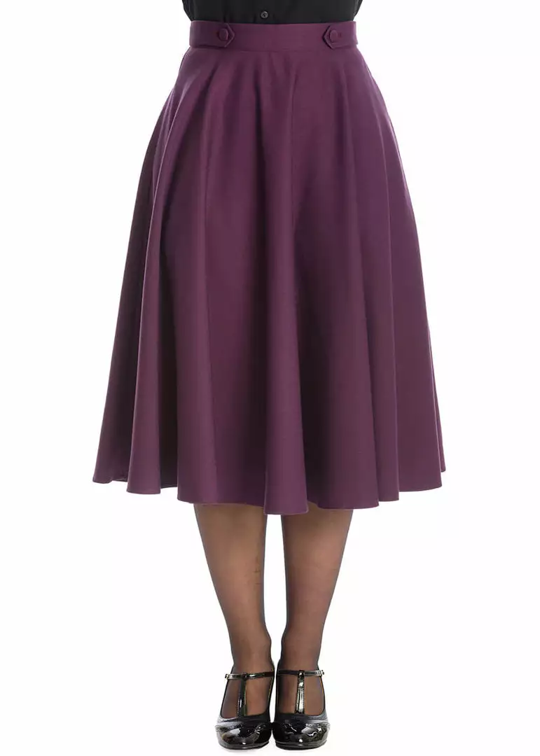 Banned Di Di 40's Swing Skirt Aubergine 3 Banned Di Di 40's Swing Skirt Aubergine