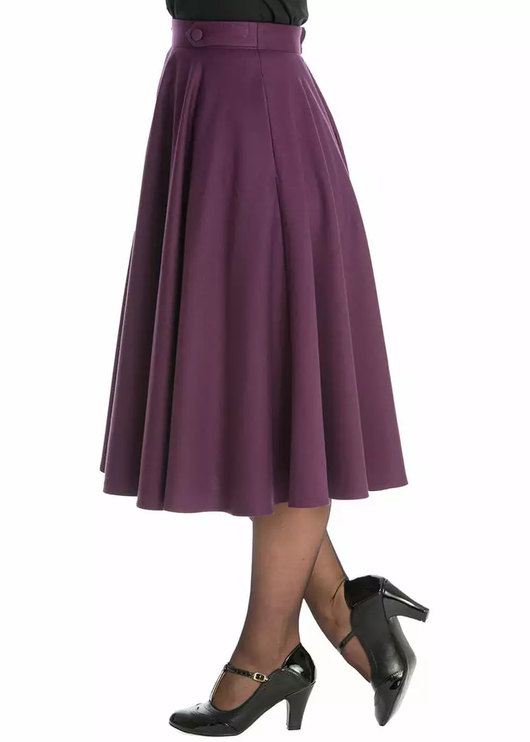 Banned Di Di 40's Swing Skirt Aubergine 5 Banned Di Di 40's Swing Skirt Aubergine