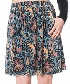 Banned Liberty Dragons Velvet 60's Skirt Black New In
