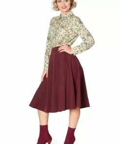 Banned Sophicated 40's Swing Skirt Aubergine Purple 8 Banned Sophicated 40's Swing Skirt Aubergine Purple