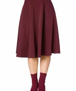 Banned Sophicated 40's Swing Skirt Aubergine Purple