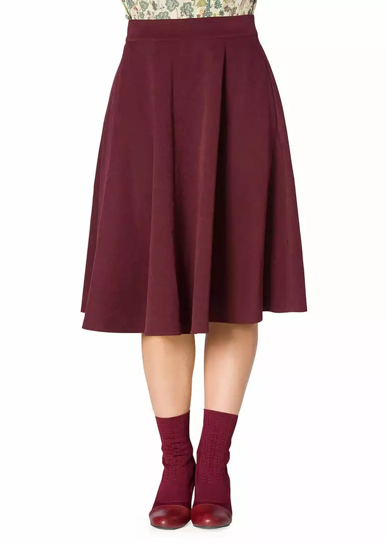Banned Sophicated 40's Swing Skirt Aubergine Purple 3 Banned Sophicated 40's Swing Skirt Aubergine Purple