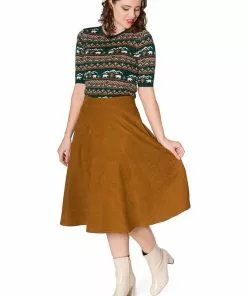 New In Banned Sophicated 50's Swing Skirt Brown 6 New In Banned Sophicated 50's Swing Skirt Brown
