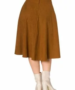 New In Banned Sophicated 50's Swing Skirt Brown 7 New In Banned Sophicated 50's Swing Skirt Brown