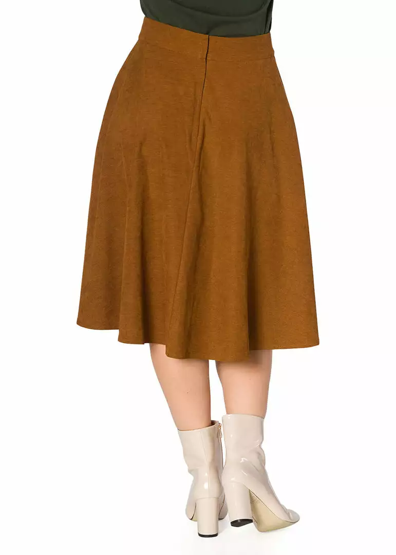 New In Banned Sophicated 50's Swing Skirt Brown 5 New In Banned Sophicated 50's Swing Skirt Brown
