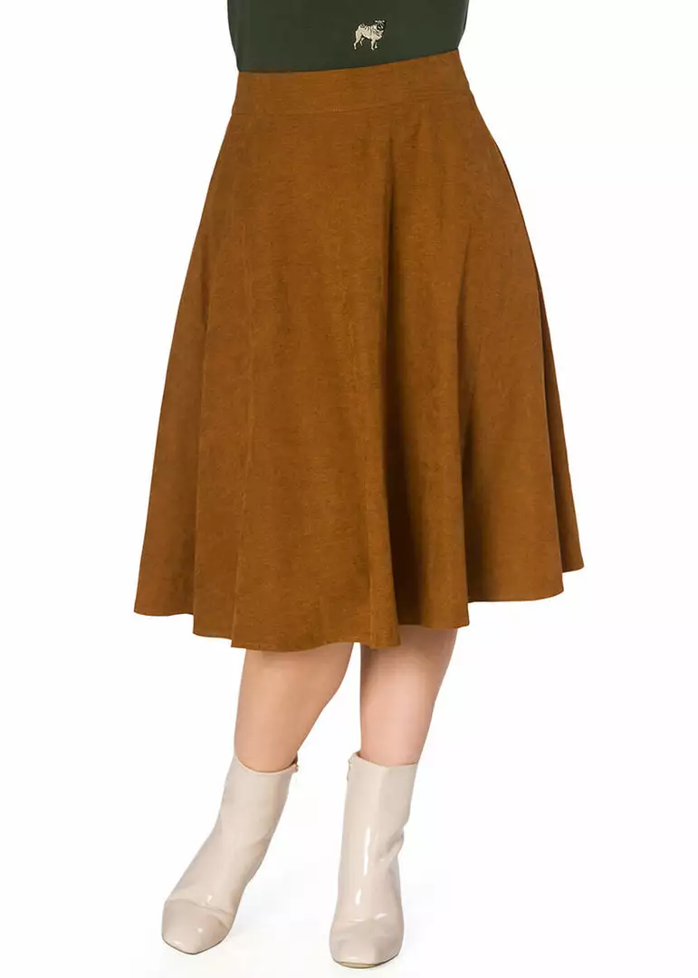 New In Banned Sophicated 50's Swing Skirt Brown 3 New In Banned Sophicated 50's Swing Skirt Brown