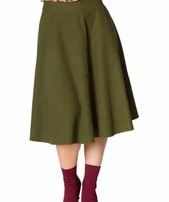 Banned Sophicated 50's Swing Skirt Green
