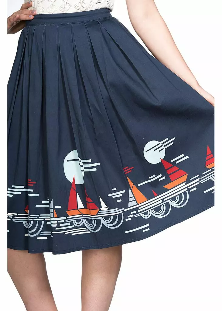 New In Banned Summer Sail 50's Swing Skirt Navy 3 New In Banned Summer Sail 50's Swing Skirt Navy