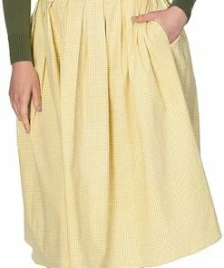 New In Banned Preppy Gingham 50's Swing Skirt Yellow