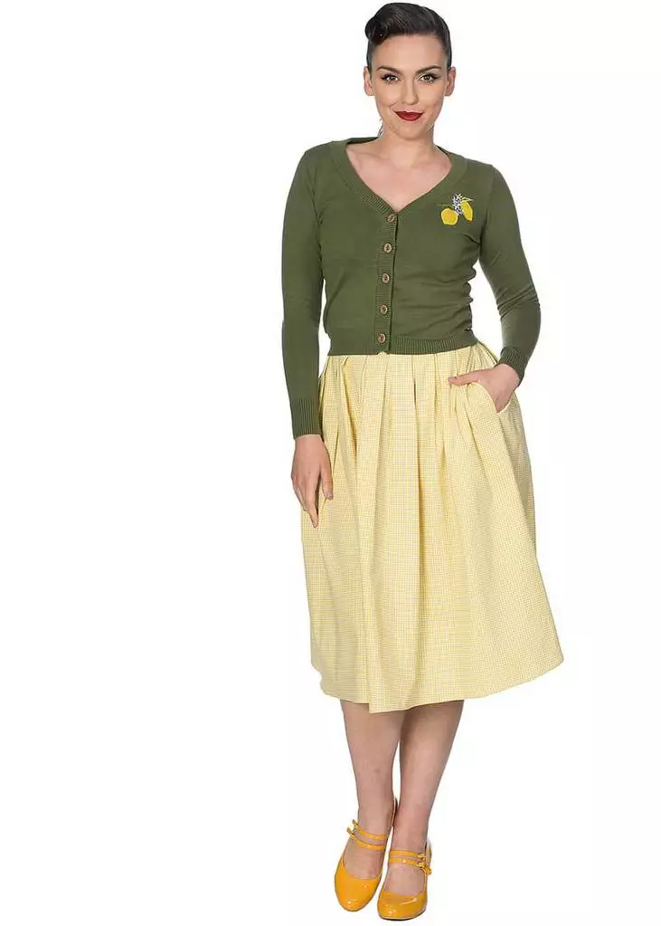 New In Banned Preppy Gingham 50's Swing Skirt Yellow 5 New In Banned Preppy Gingham 50's Swing Skirt Yellow