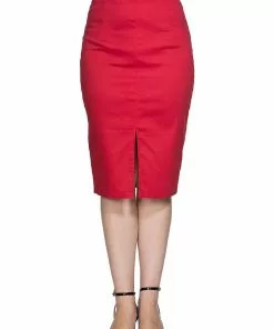 New In Banned Love Me Every Day 50's Pencil Skirt Red 9 New In Banned Love Me Every Day 50's Pencil Skirt Red