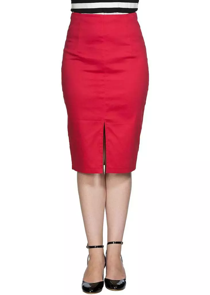 New In Banned Love Me Every Day 50's Pencil Skirt Red 6 New In Banned Love Me Every Day 50's Pencil Skirt Red
