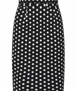 Banned Polkadot Frill 50's Pencil Skirt Black New In