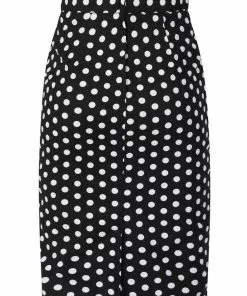 Banned Polkadot Frill 50's Pencil Skirt Black New In