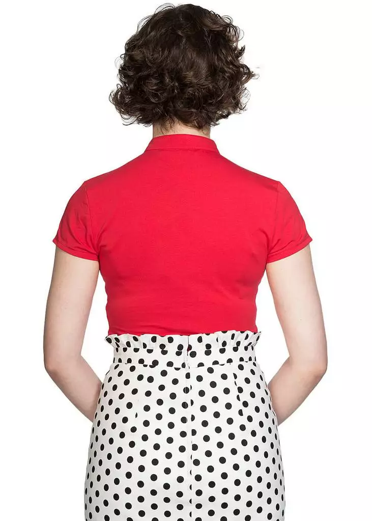 Banned Polkadot Frill 50's Pencil Skirt White New In 7 Banned Polkadot Frill 50's Pencil Skirt White New In