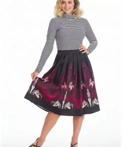 Banned Vixens Spider 50's Swing Skirt Black