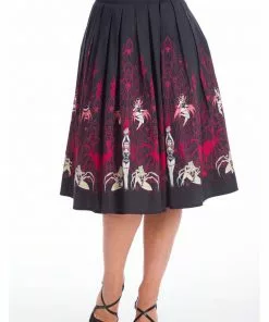 Banned Vixens Spider 50's Swing Skirt Black