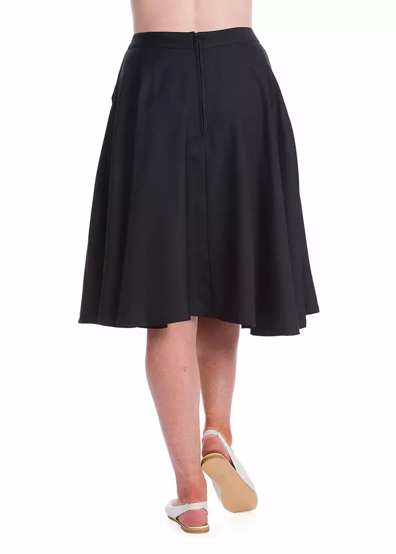 New In Banned Bunny Hop 40's Swing Skirt Black 4 New In Banned Bunny Hop 40's Swing Skirt Black