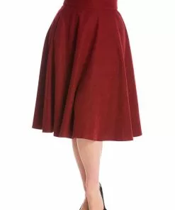 Banned I'm Yours 50's Swing Skirt Burgundy New In