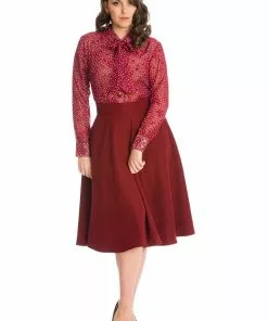 Banned I'm Yours 50's Swing Skirt Burgundy New In