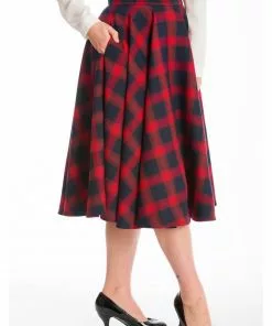 Banned Tartan 50's Swing Skirt Red