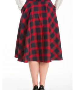 Banned Tartan 50's Swing Skirt Red