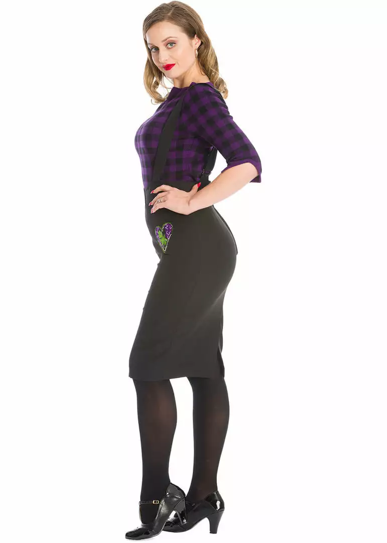 Banned Made For Each Other Frankenstein 50's Pencil Skirt In Black New In 4 Banned Made For Each Other Frankenstein 50's Pencil Skirt In Black New In