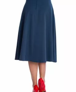 Banned Sweet Scallop 40's Swing Skirt Navy New In 11 Banned Sweet Scallop 40's Swing Skirt Navy New In
