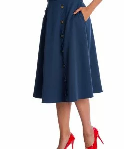 Banned Sweet Scallop 40's Swing Skirt Navy New In 10 Banned Sweet Scallop 40's Swing Skirt Navy New In