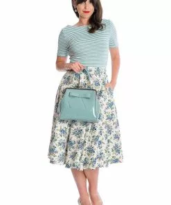 Banned Wild Flower 50's Swing Skirt Green