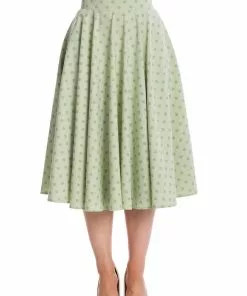 Banned Dot Days Polkadot 50's Swing Skirt Green