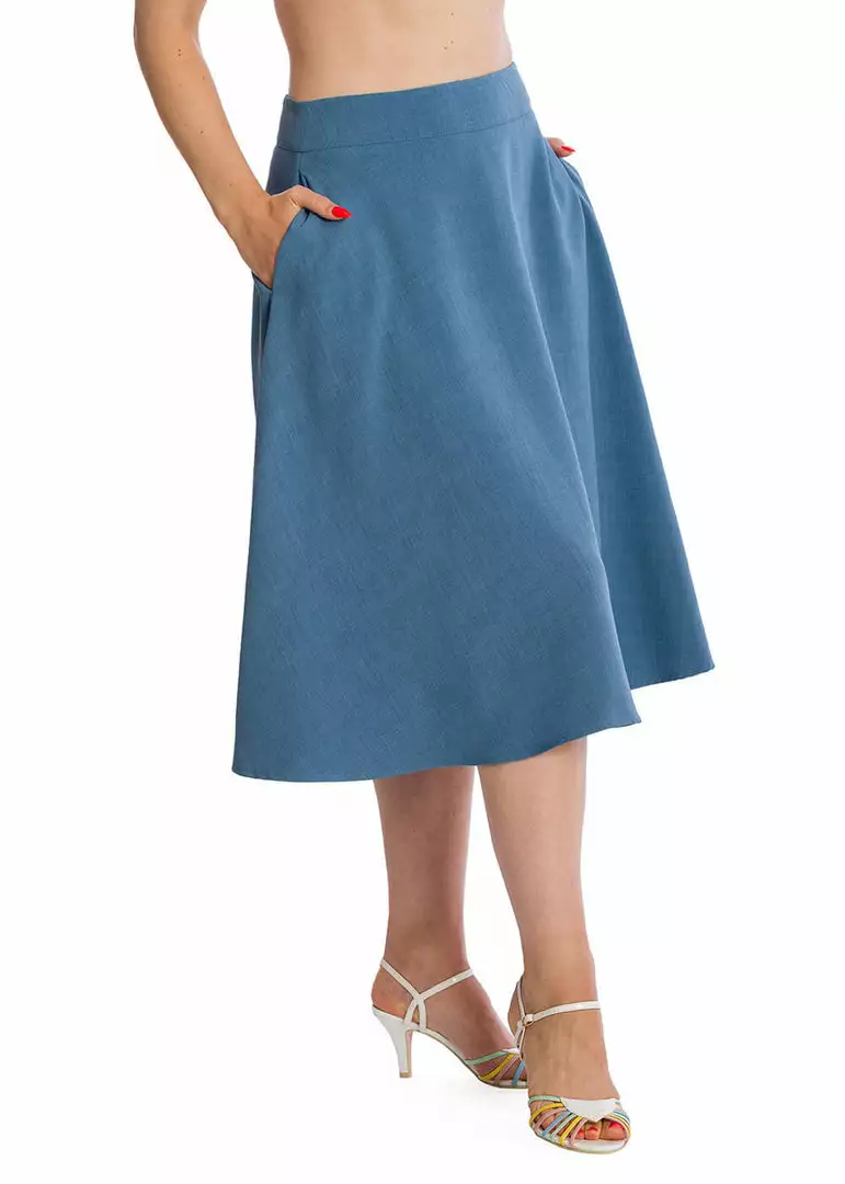 Banned Summer Staple 50's Swing Skirt Blue New In 6 Banned Summer Staple 50's Swing Skirt Blue New In