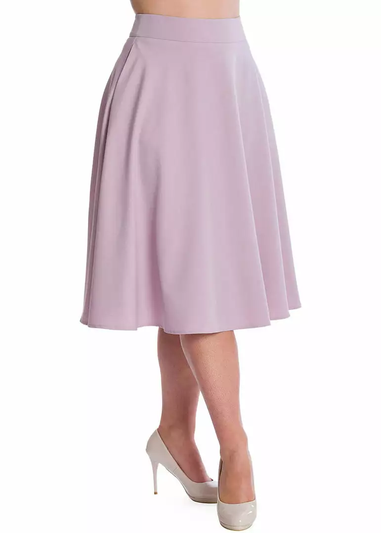 New In Banned Summer Staple 50's Swing Skirt Lilac Purple 3 New In Banned Summer Staple 50's Swing Skirt Lilac Purple