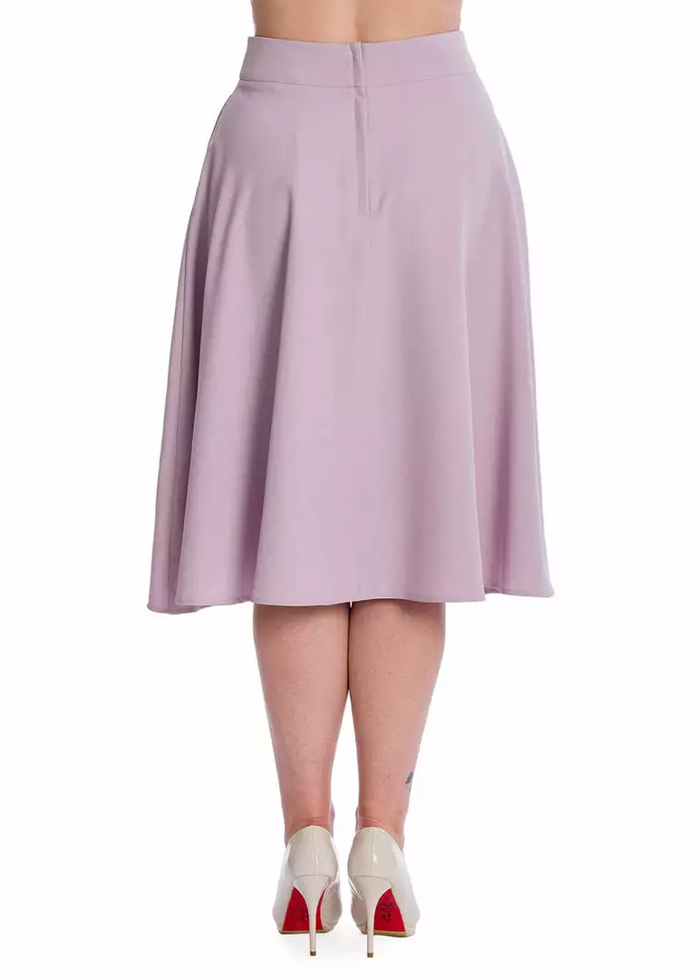 New In Banned Summer Staple 50's Swing Skirt Lilac Purple 6 New In Banned Summer Staple 50's Swing Skirt Lilac Purple