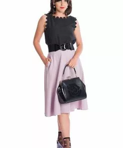 New In Banned Summer Staple 50's Swing Skirt Lilac Purple 11 New In Banned Summer Staple 50's Swing Skirt Lilac Purple