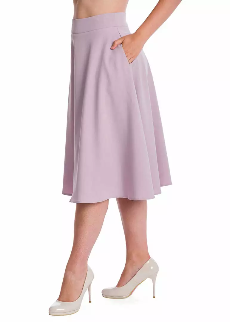 New In Banned Summer Staple 50's Swing Skirt Lilac Purple 4 New In Banned Summer Staple 50's Swing Skirt Lilac Purple