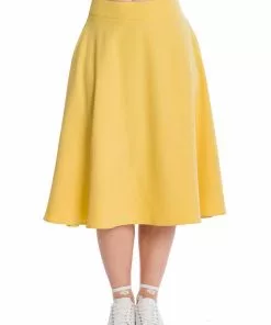 Banned Summer Staple 50's Swing Skirt Mustard New In